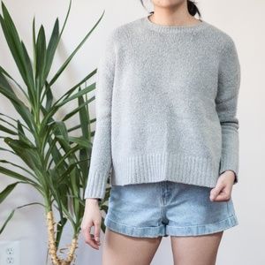 zara gray chunky oversized knit sweater